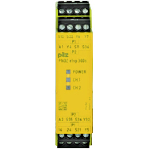Safety relay (standalone) inputs: 1/2-channel wiring with/without detection of shorts across contacts