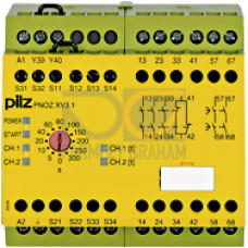 Safety relay (standalone) inputs: 1/2-channel wiring with/without detection of shorts across contacts