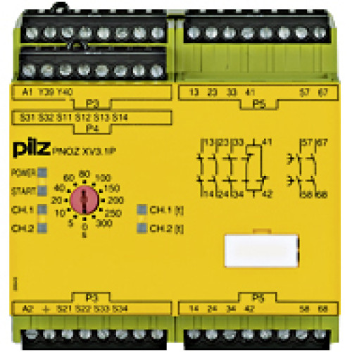 Safety relay (standalone) inputs: 1/2-channel wiring with/without detection of shorts across contacts