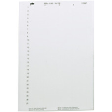 Laser-printable labelling strips for PSSu I/O modules WITHOUT separator (10 x1 A4 sheets, 108 on each). Delivery scope: 10 x 108 Delivery scope: 10 x 108 pieces (1 DIN A4 sheet with 4 x 27 labels) pac