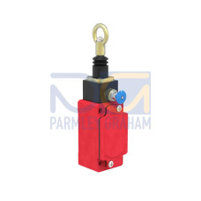 Heavy Duty Metal Stop Control Rope Pull, Ring Attachment, 6 m Max Range, Latch Actuation, 1 NC Rope Pulled Contact, 1 NC Rope Break Contact
