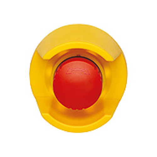 PITestop E-STOP pushbutton IP65, illuminated, with protective collar and logo, mounting hole 22.3 mm.