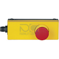 PITestop E-STOP/contact block incl. surface mount housing, set consisting of small E-STOP pushbutton, contact block, 2 N/C with M12 connection 5-pin.
