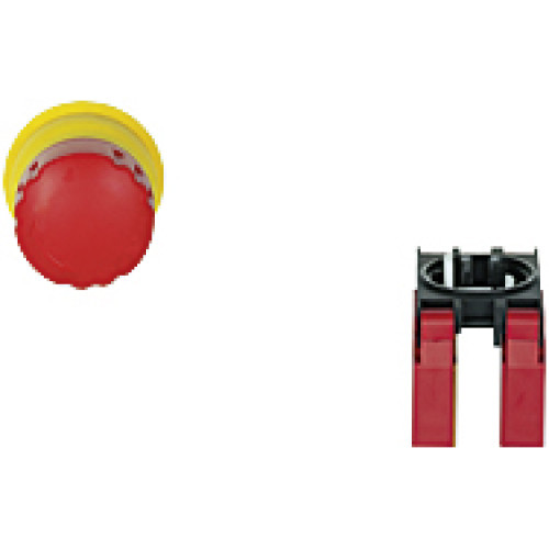 PITestop E-STOP/contact block set consisting of E-STOP pushbutton (hygienic range) and contact block with monitoring. 2 N/C, with spring-loaded terminals.
