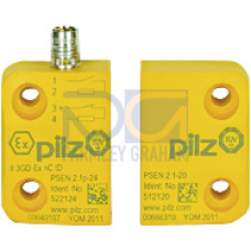 Magnetic safety switch PSENmag, with safety switch andsquare actuator, ATEX certificate, 4-pin M8 male connector, incl. 1&nbsp;pairCABLE/M8/CLIP to secure 1&nbsp;M8 plug-in connector