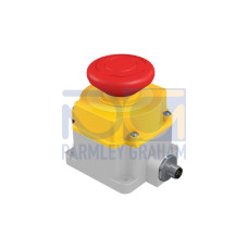 Emergency Stop: Flush Mount 60 Push Button, Environ. Rating: IP65, Lighted, Color: Red Solid/Flashing, 2 N.C. Safety Contacts, 1 N.O. aux., 8-pin M12 QD