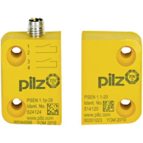 Magnetic safety switch 2 n/o, 4-pin M8 male connector,square design, height design 13 mm, IP67, switching distance 7 mm, forapplications with PSEN ix1, PU = 1 piece with actuator special versionwithou