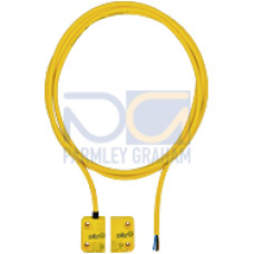 Magnetic safety switch 2 n/o, square design, heightdesign 13 mm, IP6K9K, switching distance 8 mm, PU = 1 piece withactuator,with 5 m cable (PUR).