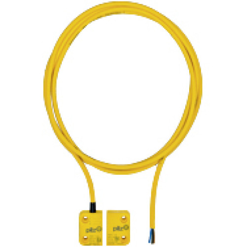 Magnetic safety switch 2 n/o, square design, heightdesign 13 mm, IP6K9K, operating distance 8 mm, for applications withPSEN ix1,PU = 1 piece with actuator, with 5 m cable (PUR).