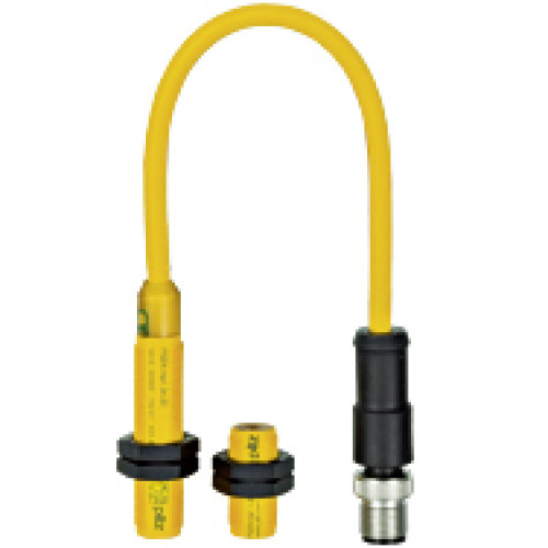 Magnetic safety switch 3 n/o, 5-pin M8 male connector, roundM12 design, IP67, operating distance 8 mm, PU = 1 piece with actuatorcoded.