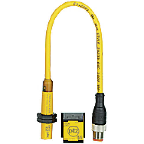 Magnetic safety switch 3 n/o, 8-pin M12 connector, round M12design, IP67, operating distance 12 mm, PU = 1 piece with cuboidactuatorcoded.