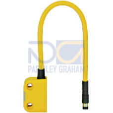 Magnetic safety switch 2 n/o, 1 auxiliary contact n/o, squaredesign, LED, IP67, operating distance depending on the actuator, heightdesign18 mm, for series connection with PSEN ix1, PU = 1 sensor.