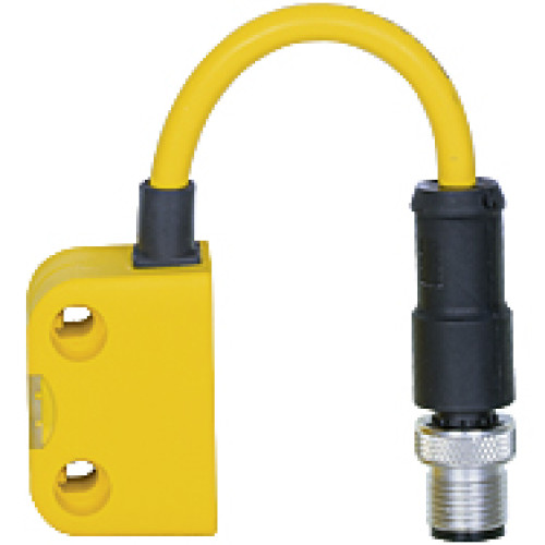 Magnetic safety switch 2 n/o, 1 auxiliary contact n/o, 8-pin M12male connector, square design, LED, IP67, operating distance dependingon theactuator, height design 18 mm, PU = 1 sensor.
