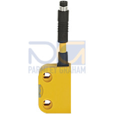 Magnetic safety switch 2 n/o, 1 auxiliary contact n/o, 8-pin M8male connector, square design, LED, IP67, operating distance dependingon theactuator, height design 18 mm, PU = 1 sensor.