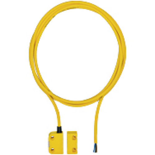Magnetic safety switch 2 n/o, square design, IP6K9K,operating distance 3 mm, 5 m cable, height design 18 mm, for seriesconnectionwith PSEN ix1, PU = 1 sensor with actuator.