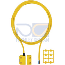 Magnetic safety switch 2 n/o, square design, IP6K9K,operating distance 10 mm, 5 m cable, height design 18 mm, for seriesconnectionwith PSEN ix1, PU = 1 sensor with actuator.