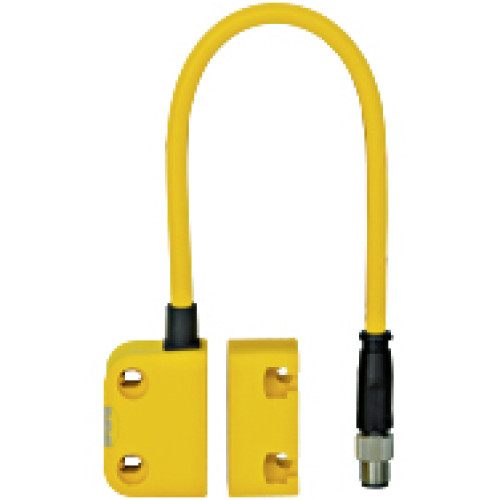 Magnetic safety switch 2 n/o, 4-pin M8 male connector,square design, IP67, operating distance 3 mm, height design 18 mm, PU =1 sensor with actuator.