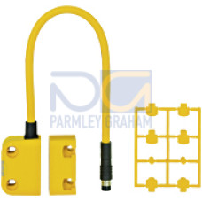 Magnetic safety switch 2 n/o, 4-pin M8 male connector,square design, IP67, operating distance 3 mm, height design 18 mm, forseries connection with PSEN ix1, PU = 1 sensor with actuator.