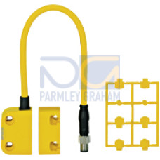 Magnetic safety switch 2 n/o, 4-pin M8 male connector,square design, for series connection with PSEN ix1, IP67,switching distance 10 mm, height design 18 mm, PU = 1 sensor withactuator.