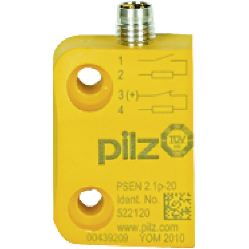 Magnetic safety switch 1 n/o 1 n/c, 4-pin M8 male connector,square design, LED, IP67, operating distance 6 mm, height design 13 mm,forseries connection with PSEN i1, PU = 1 sensor without actuator.