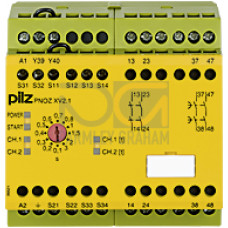 Safety relay (standalone) inputs: 1/2-channel wiring with/without detection of shorts across contacts