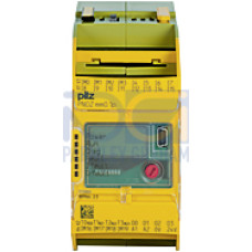 Configurable compact control system PNOZmulti Mini base unit expandable, 20 safe digital inputs, up to 8 of which can be configured as auxiliary outputs.