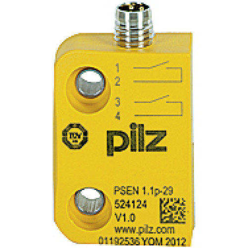 Magnetic safety switch 2 N/O, 4-pin M8 connector, square design. IP67, operating distance 7 mm, for applications with PSEN ix1 Height design 13 mm, PU = 1 piece without actuator Special version withou