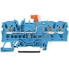 3-conductor through terminal block, with push-button, 2.5 mm&sup2;, blue