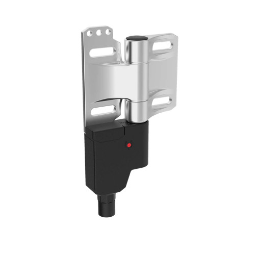 Hinge Safety Interlock Switch Stainless Steel, Inline QD, Switch Mounted Left Side w/QD Down, 2 NC/1 NO, Micro M12 6-pin (Dual Key) QD, See SI-HGZ63FQDL Die-cast Zinc as a lower cost alternate