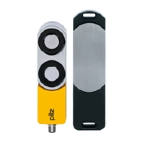 Magnetic safety gate system for applications up to SIL3/PL e/Cat4. Magnetic holding force 1000N (process protection). Coding: fully coded, 8-pin M12 connector, 4 LEDs, IP67, package contents = sensor