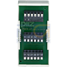 Interfaces PSEN im1 for connecting and evaluating severalpressure-sensitive safety mats to the PNOZmulti system, 96 x 48 x 43.5mm (H xW x D), connection type spring-loaded terminals.