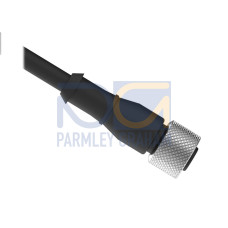 Cordset: Single Ended M12, 8-pin Straight Female, -10 m 8x24 Shielded Black PVC Jacket, Nickel-Plated Brass Coupling Nut