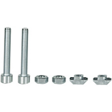 Assembly kit with 4 mounting profiles for fixing a deviating mirror of the series "PSEN op Mirror .../1" in the matching aluminium profile PSEN op Protective Column/1.