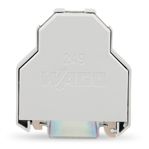 Screwless end stop, 14 mm wide, for DIN-rail 35 x 15 and 35 x 7.5, gray