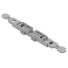 Mounting carrier with strain relief, 1-way, for inline splicing connector with lever, gray
