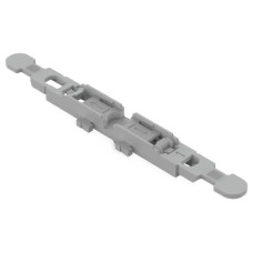 Mounting carrier with strain relief, 1-way, for inline splicing connector with lever, gray