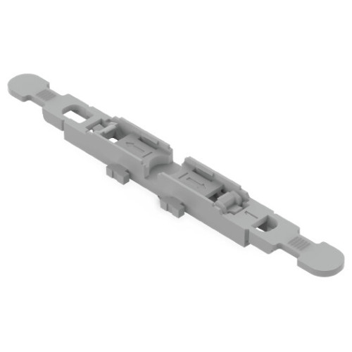 Mounting carrier with strain relief, 1-way, for inline splicing connector with lever, gray