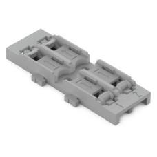 Mounting carrier, 2-way, for inline splicing connector with lever, gray