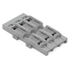 Mounting carrier, 3-way, for inline splicing connector with lever, gray