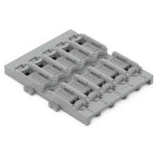 Mounting carrier, 5-way, for inline splicing connector with lever, gray