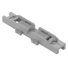 Mounting carrier, 1-way, for inline splicing connector with lever, gray
