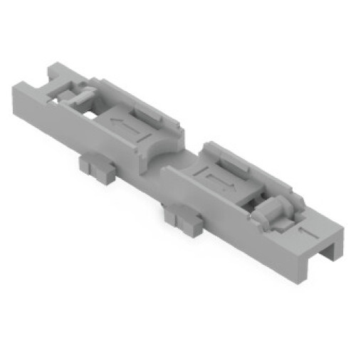 Mounting carrier, 1-way, for inline splicing connector with lever, gray