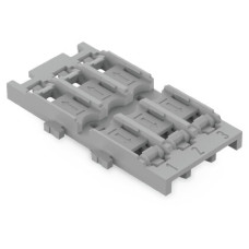 Mounting carrier, 3-way, for inline splicing connector with lever, gray