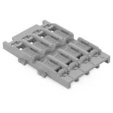 Mounting carrier, 4-way, for inline splicing connector with lever, gray