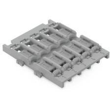 Mounting carrier, 5-way, for inline splicing connector with lever, gray
