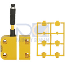 Magnetic safety switch 2 n/o 1 auxiliary contact n/o 8-pin M8 male connector with 50 mm pigtail LED