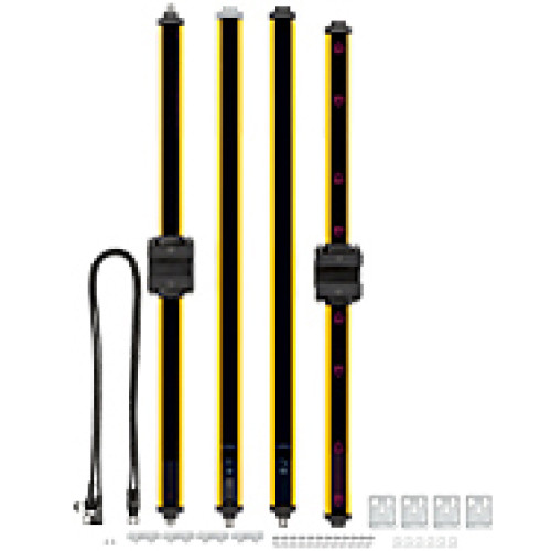 Set of light curtain, bracket and Muting arm T-type in accordance with DIN EN 61496, type 4, 800 mm Supply voltage 24 V, connector M12.