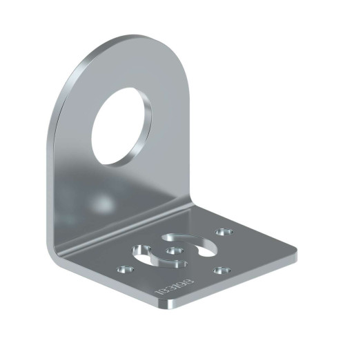 Bracket: 30 Right-Angle Material, 10 Gauge HRPO Deburred Clear Zinc Plated, Curved mounting slot for versatility and orientation
