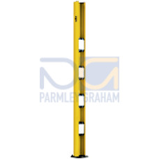 Integral mirror for body protection resolution including PSENop Protective Column with a length of 120 cm for beam distance of 400 mm. Number of mirrors: 3 As a possible accessory, the mounted foot "P