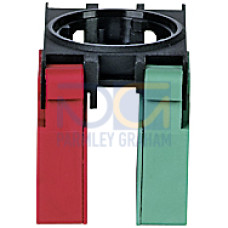 PITestop contact block 1 N/C, 1 N/O, 1 bracket with spring terminals.